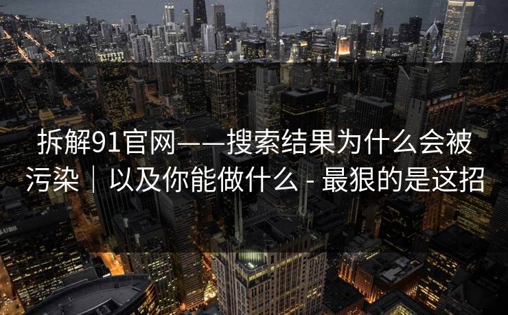 拆解91官网——搜索结果为什么会被污染｜以及你能做什么 - 最狠的是这招